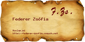Federer Zsófia névjegykártya
