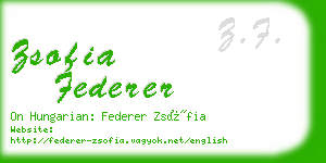 zsofia federer business card